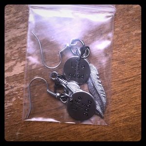 Feather Pendant Earrings